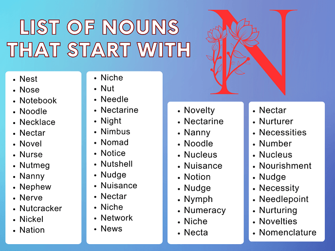 List of Nouns That Start With N