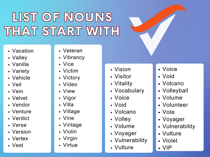 Nouns that start with V 