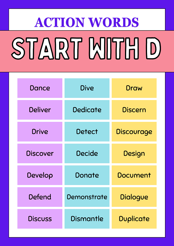 Action Words That Start With D 
