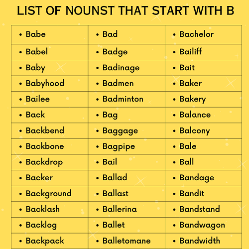 B nouns 