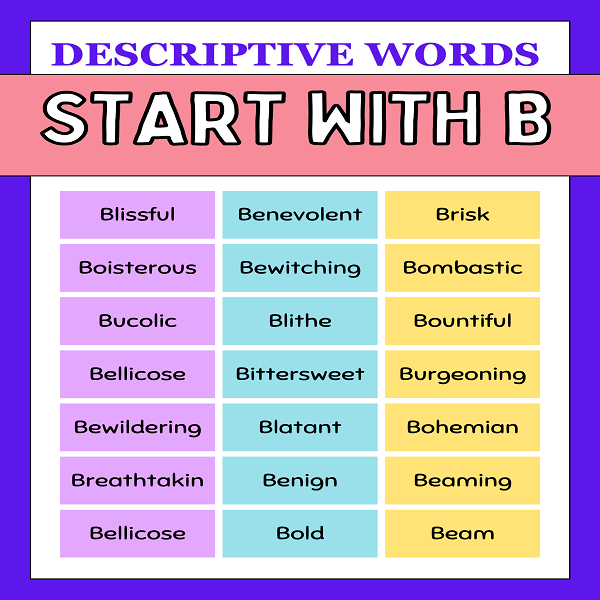Descriptive Words That Start With B 