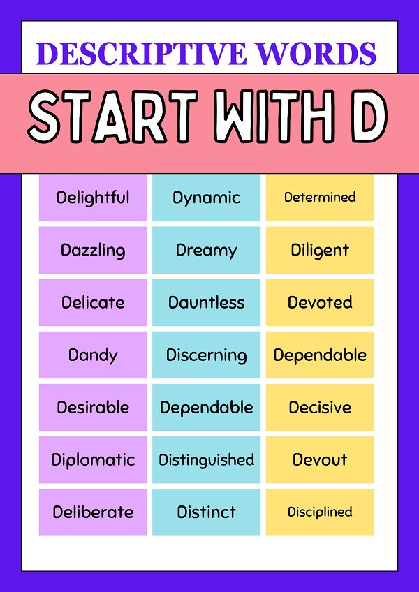 Descriptive Words That Start With D 
