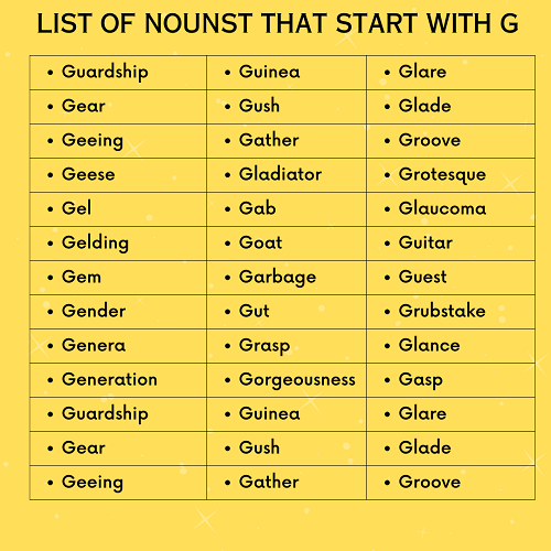 G Nouns