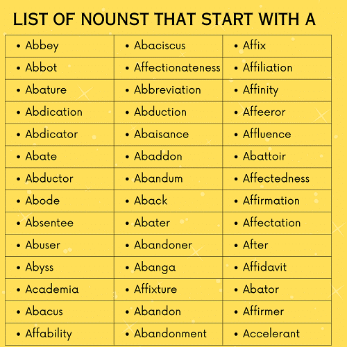 A nouns