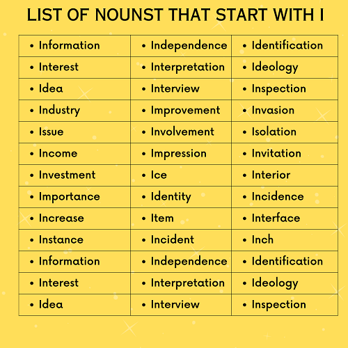 I Nouns 