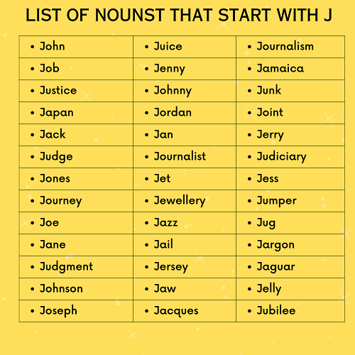 J Nouns 