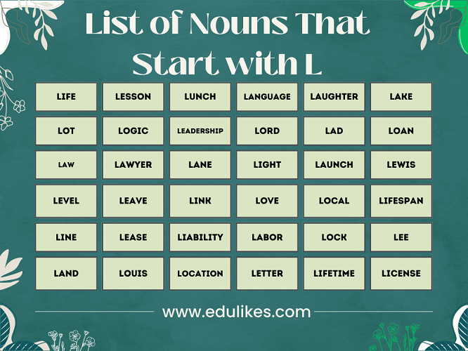 Nouns Start with L