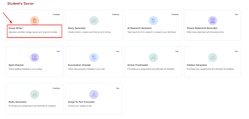 Paraphrasingtool.ai's Essay Writer