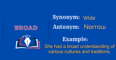 Broad – Definition, Meaning, Synonyms & Antonyms