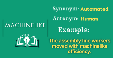 Machinelike – Definition, Meaning, Synonyms & Antonyms