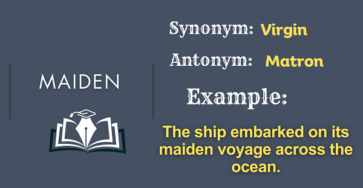 Maiden - Definition, Meaning, Synonyms & Antonyms