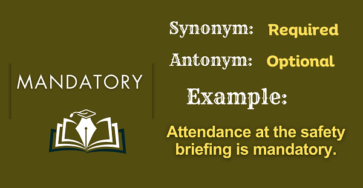 Mandatory - Definition, Meaning, Synonyms & Antonyms