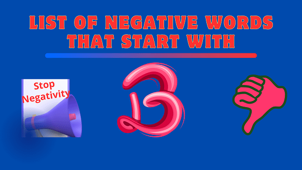 List of negative words that start with b