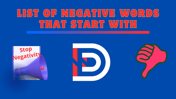 Negative Words That Start With D