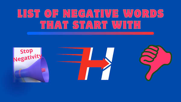 Negative Words That Start With H