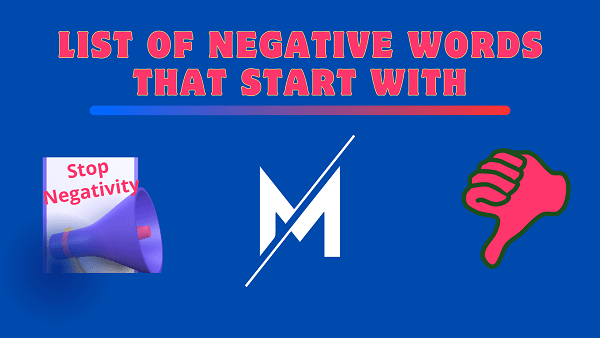 Negative Words That Start With M