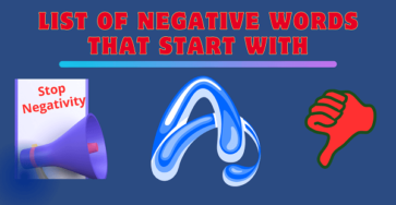 List of Negative words that start with A