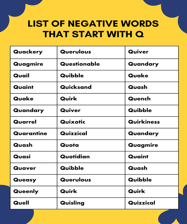 Negative Words That Start With Q