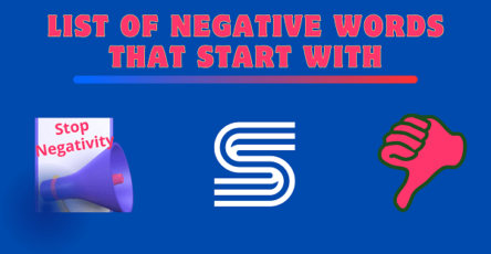 List of Negative Words That Start With S