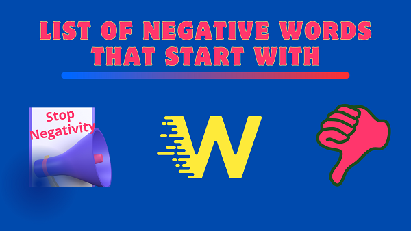 Negative Words That Start With W