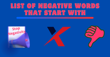 negative words that start with X